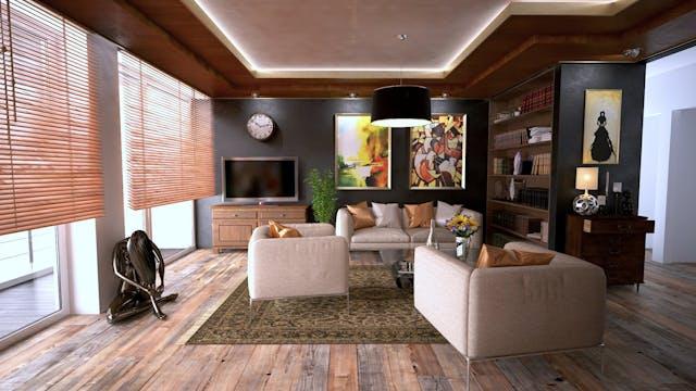 living room with dark walls and white couches